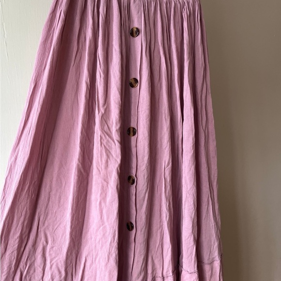 Pink Flowy Maxi Midi Skirt - Picture 2 of 7